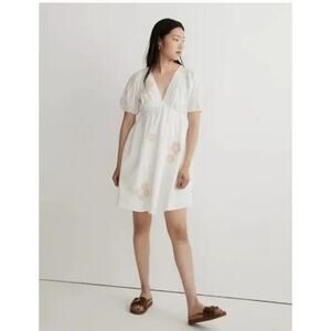 NEW! Madewell 'Annamarie' Mini Dress in BRIGHT IVORY (4)